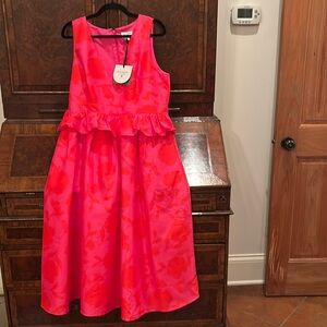 Kate Spade X Target Classic Rose Peplum Midi Dress  Size 16 NWOT